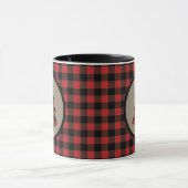 Red Black Buffalo Karierter Weihnachtsbaum Tasse (Zentrum)
