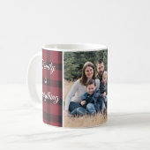 Red Black Buffalo Kariertes Familiennamen Foto Kaffeetasse (Vorderseite Links)