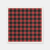 Red Black Buffalo Kariertes Papier Serviette (Vorderseite)
