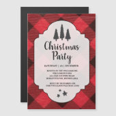 Red Black Buffalo Kariertes Party Magnet (Vorne/Hinten)