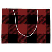 Red Black Buffalo Karo Kariert Große Geschenktüte (Rückseite)