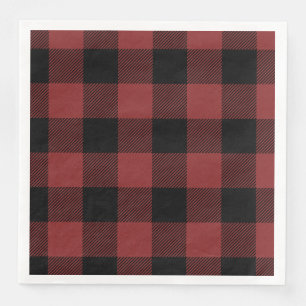 Red Black Buffalo Karo Kariert Serviette