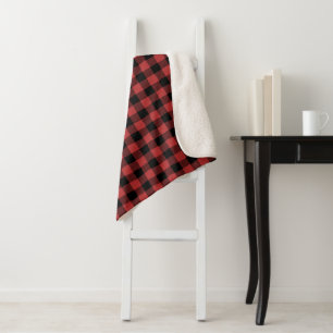 Red Black Buffalo Karo Kariert Sherpadecke