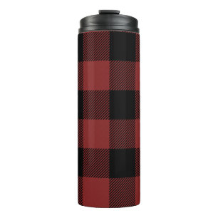 Red Black Buffalo Karo Kariert Thermosbecher
