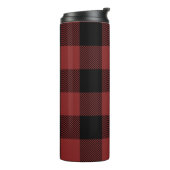 Red Black Buffalo Karo Kariert Thermosbecher (Nach links gedreht)