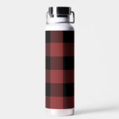 Red Black Buffalo Karo Kariert Trinkflasche (Rückseite)