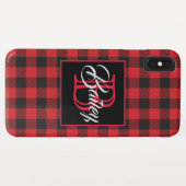 Red & Black Buffalo Karo Personalisiert iPhone Cas Case-Mate iPhone Hülle (Rückseite (Horizontal))