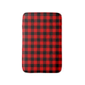 Red Black Buffalo Lumberjack Karo Kariertes Muster Badematte (Vorderseite Vertikal)