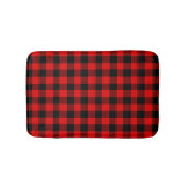 Red Black Buffalo Lumberjack Karo Kariertes Muster Badematte (Vorderseite)