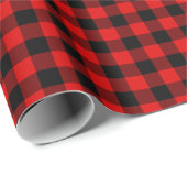 Red Black Buffalo Lumberjack Karo Weihnachten Geschenkpapier (Rolleneckpunkt)
