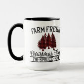 red, Black Buffalo Plaid Christmas Trees Tasse (Links)