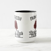 red, Black Buffalo Plaid Christmas Trees Tasse (Zentrum)