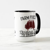 red, Black Buffalo Plaid Christmas Trees Tasse (VorderseiteRechts)