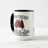 red, Black Buffalo Plaid Christmas Trees Tasse (Vorderseite Links)