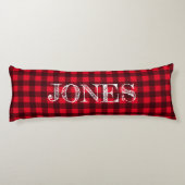 Red & black buffalo plaid pattern personalized seitenschläferkissen (Rückseite)