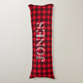 Red & black buffalo plaid pattern personalized seitenschläferkissen (Vorderseite Vertikal)