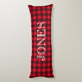 Red & black buffalo plaid pattern personalized seitenschläferkissen (Rückseite (Vertikal))