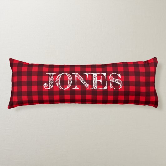Red & black buffalo plaid pattern personalized seitenschläferkissen (Vorderseite)