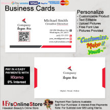 Red & Black Business Cards 3 Pack mit 100