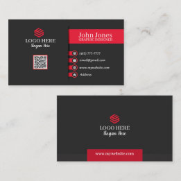 Red & Black Business Cards 7 Pack mit 100 Visitenkarte