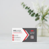 Red & Black Business Cards 8 Pack mit 100 Visitenkarte (Stehend Vorderseite)