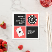 Red Black Casino 40. Geburtstag Party Serviette (Beispiel)