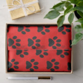 Red Black Cat Paw Dog Paw Tiermuster Seidenpapier (Geschenk)