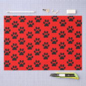 Red Black Cat Paw Dog Paw Tiermuster Seidenpapier (Handwerk)
