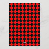 Red Black Checker Diamond Pattern Einladung (Rückseite)