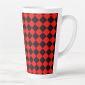 Red Black Checker Diamond Pattern Milchtasse (Rechts)