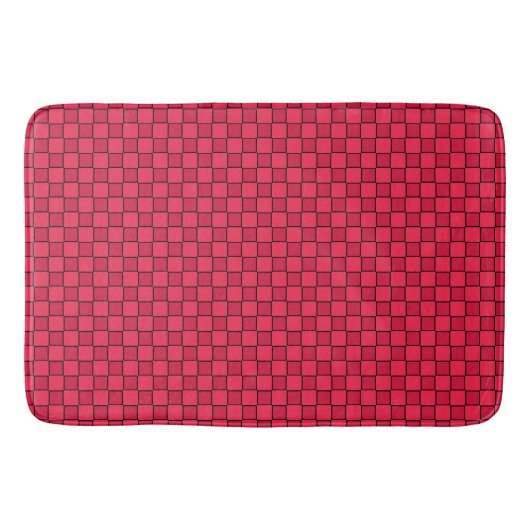 Red Black Checkerboard Badematte (Vorderseite)