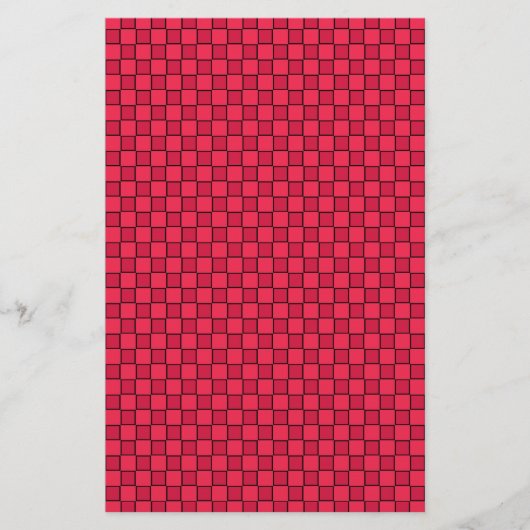 Red Black Checkerboard Briefpapier (Vorderseite)