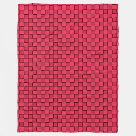 Red Black Checkerboard Fleecedecke (Vorderseite)