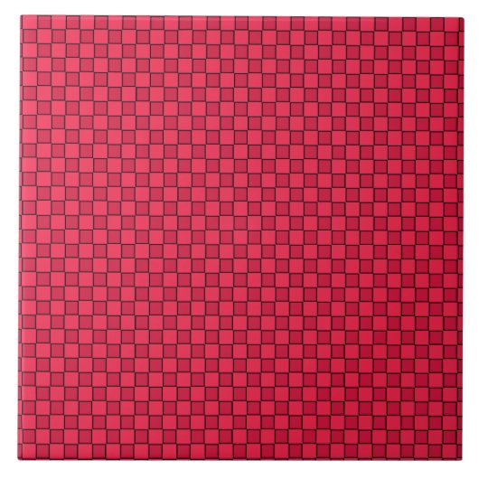 Red Black Checkerboard Fliese (Vorderseite)