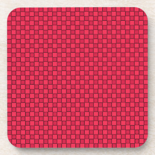 Red Black Checkerboard Getränkeuntersetzer