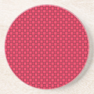 Red Black Checkerboard Getränkeuntersetzer
