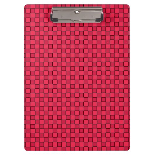 Red Black Checkerboard Klemmbrett (Vorderseite)