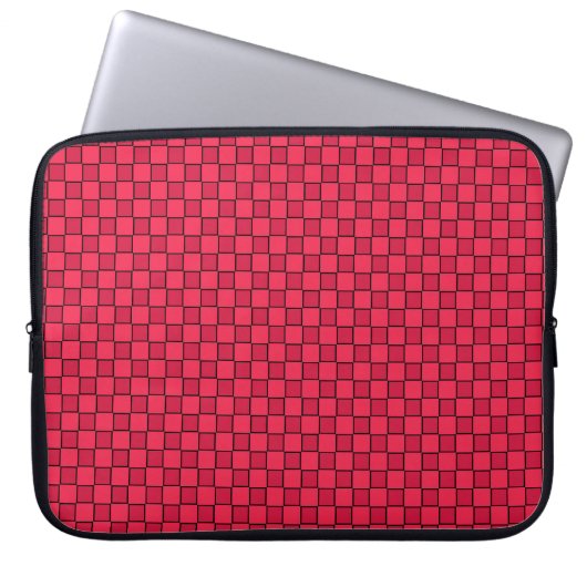 Red Black Checkerboard Laptopschutzhülle (Vorderseite)