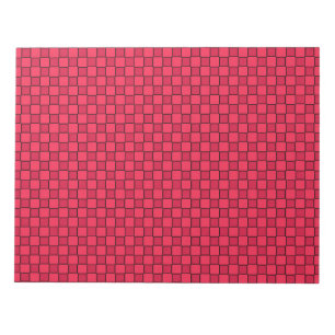 Red Black Checkerboard Notizblock
