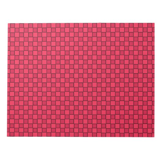 Red Black Checkerboard Notizblock (Vorderseite)