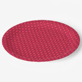 Red Black Checkerboard Pappteller (Schrägansicht)
