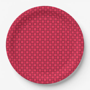 Red Black Checkerboard Pappteller