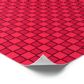 Red Black Checkerboard Poster (Ecke)