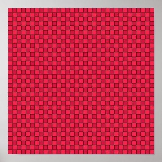 Red Black Checkerboard Poster (Vorne)