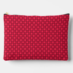 Red Black Checkerboard Zubehörtasche