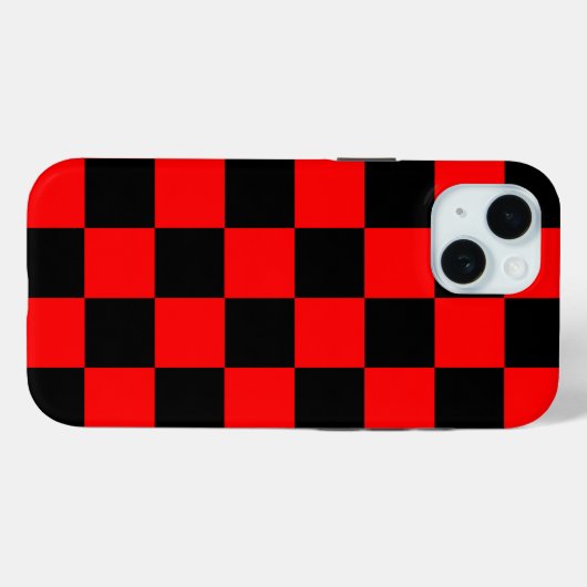 Red Black Checkered Karo Pattern Case-Mate iPhone Hülle (Rückseite (Horizontal))