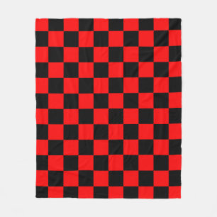 Red Black Checkered Karo Pattern Fleecedecke
