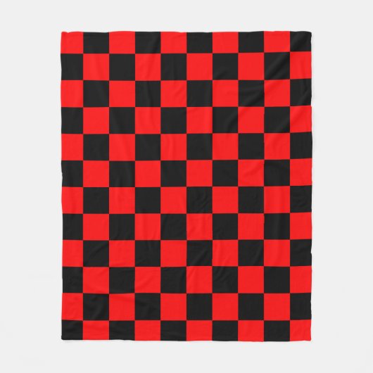 Red Black Checkered Karo Pattern Fleecedecke (Vorderseite)