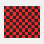 Red Black Checkered Karo Pattern Fleecedecke (Vorderseite (Horizontal))