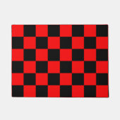Red Black Checkered Karo Pattern Fußmatte (Vorderseite)